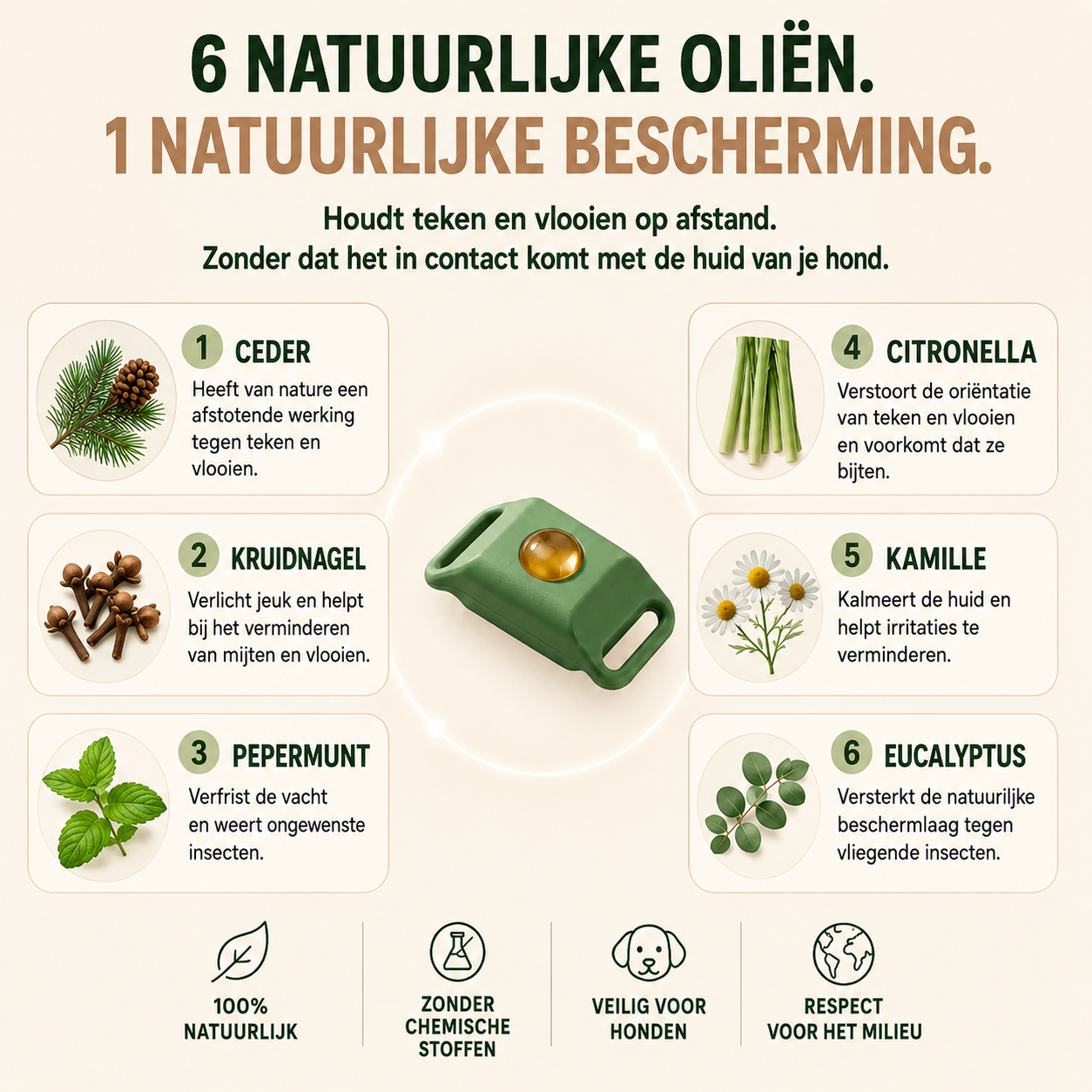 Canino overzicht van 6 natuurlijke oliën en de belangrijkste productvoordelen